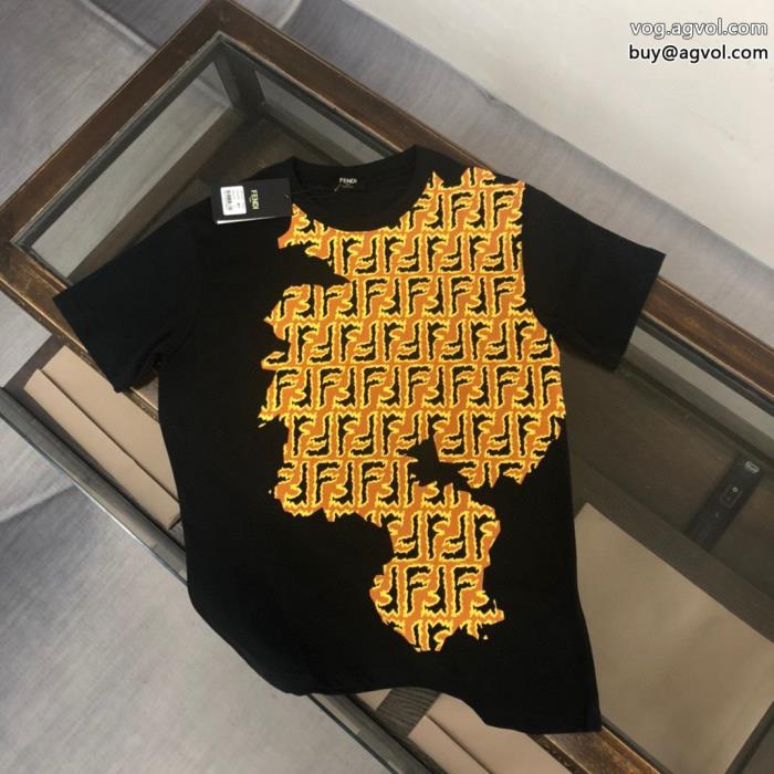 海外限定限定モデルコピー ブランド半袖Tシャツフェンディ_0_2