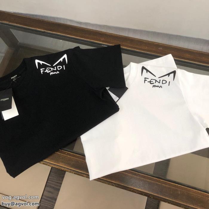 都会的な印象のスタイル大胆なカジュアルダウンフェンディ偽 ブランド半袖Tシャツ_0_2