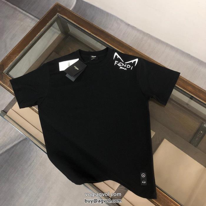 都会的な印象のスタイル大胆なカジュアルダウンフェンディ偽 ブランド半袖Tシャツ_0_3