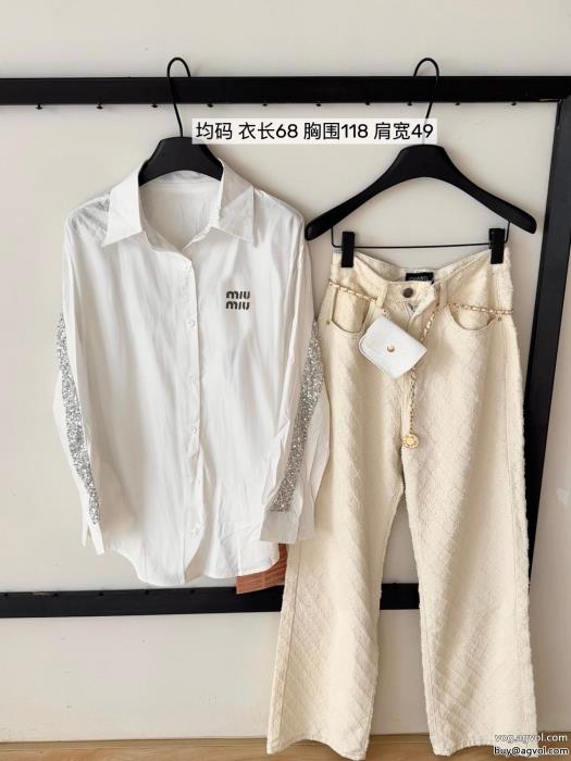 在庫あり即発トレンドを追求した新作ブランド コピー s 級長袖シャツMIUMIU_0_0