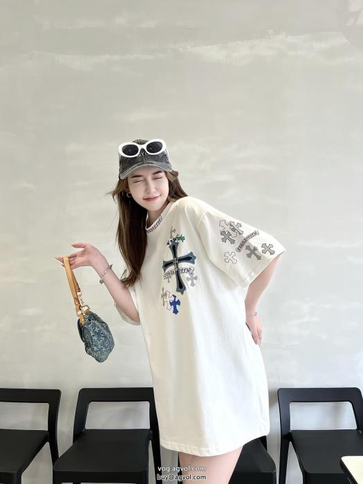 クロムハーツブランド フェイクギフト最適知的な雰囲気夏着物半袖Tシャツ_0_1