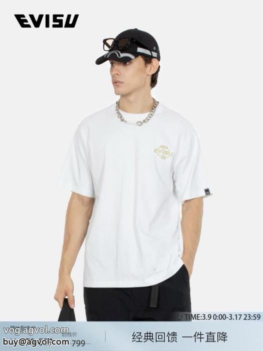 ブランド 激安 雑誌掲載今年らしい着こなしEVISU半袖Tシャツ_0_3