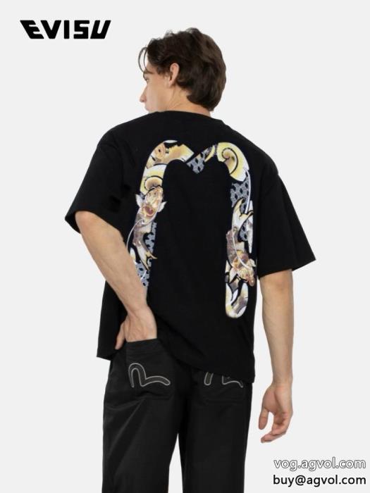ブランド 激安 雑誌掲載今年らしい着こなしEVISU半袖Tシャツ_0_4