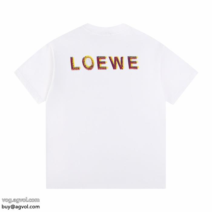 コピー 品 ブランド半袖TシャツLOEWE高級感ある知的な雰囲気夏着物_0_3