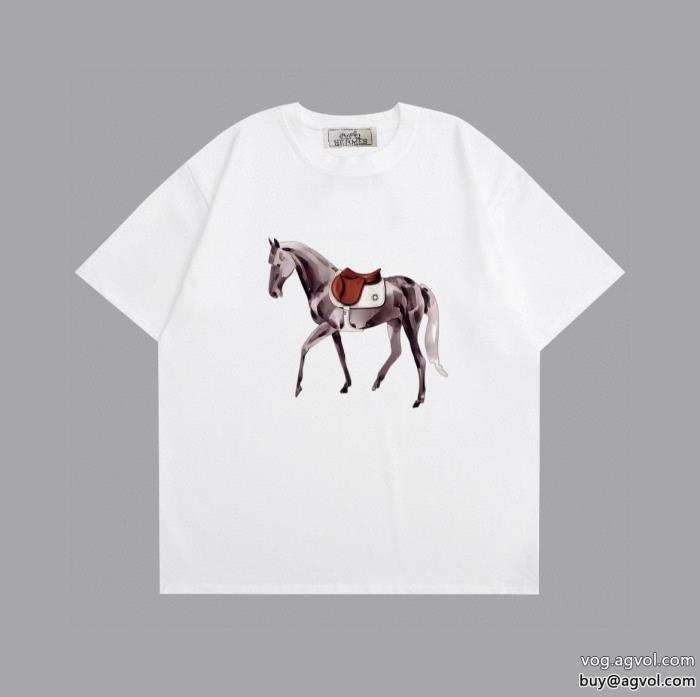 スタイルUP効果あり高級感が好評ですHERMESブランド コピー  半袖Tシャツ_0_2