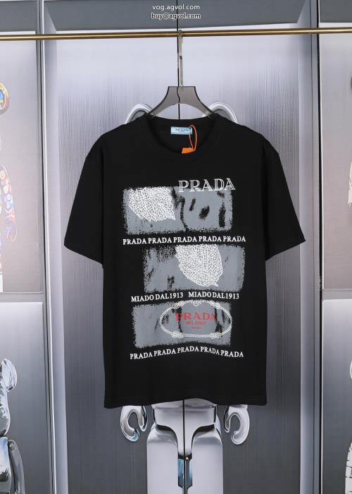 ユニセックススタイルギフトＯＫ半袖Tシャツ偽物 ブランド 激安PRADA_0_2