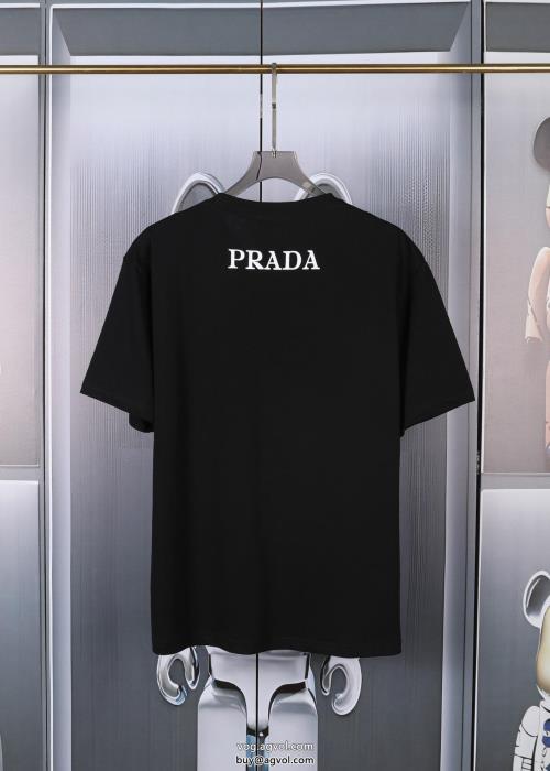 ユニセックススタイルギフトＯＫ半袖Tシャツ偽物 ブランド 激安PRADA_0_3
