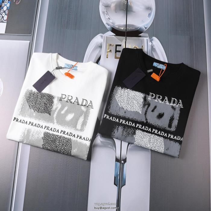 ユニセックススタイルギフトＯＫ半袖Tシャツ偽物 ブランド 激安PRADA_0_4