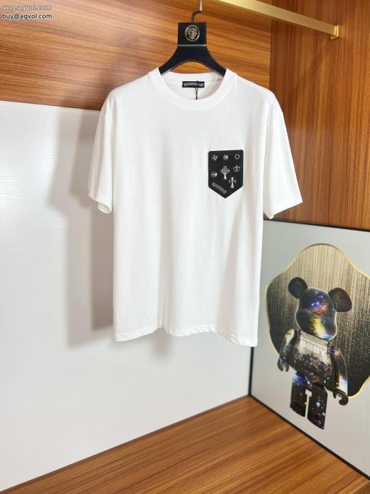 海外限定通気性と吸汗性に優れブランド フェイククロムハーツ半袖Tシャツ_0_0