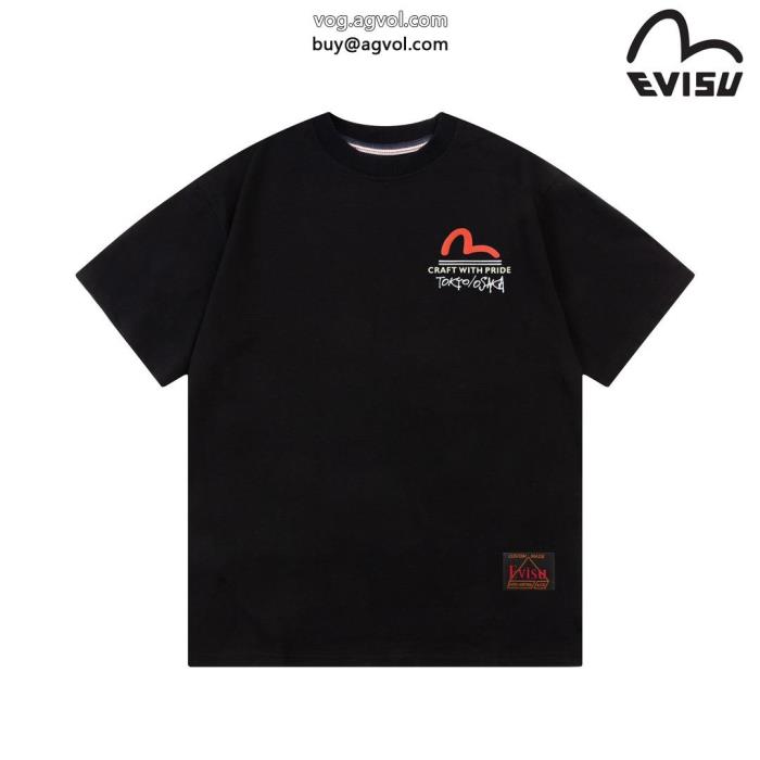 きれいめ派に上質軽やかな印象ブランド コピー  EVISU半袖Tシャツ_0_1