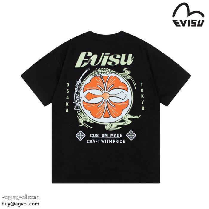 きれいめ派に上質軽やかな印象ブランド コピー  EVISU半袖Tシャツ_0_2