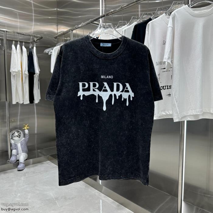 抜け感スゴイ高級感あるスタイルコピー ブランドPRADA半袖Tシャツ_0_2