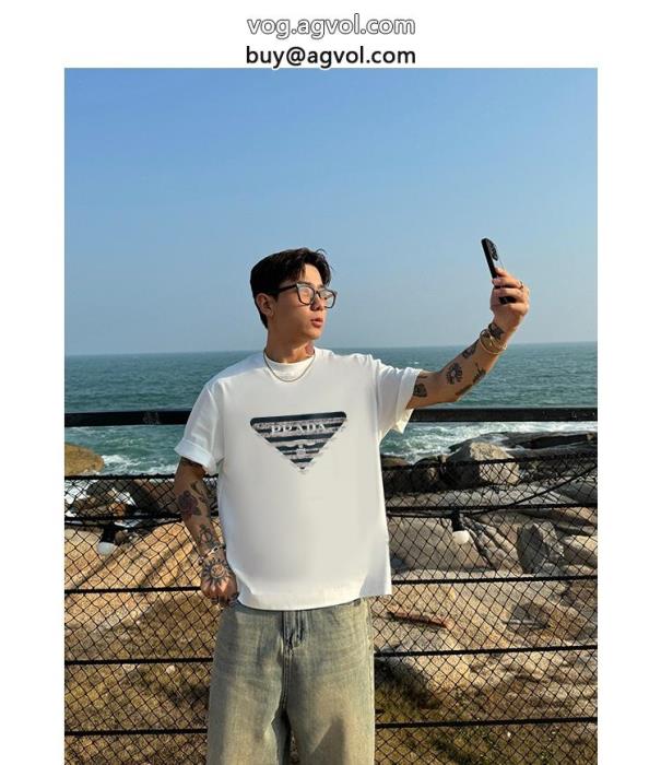 PRADA半袖Tシャツブランド コピー 販売 カジュアルもある絶妙な雰囲気人気の高い_0_4