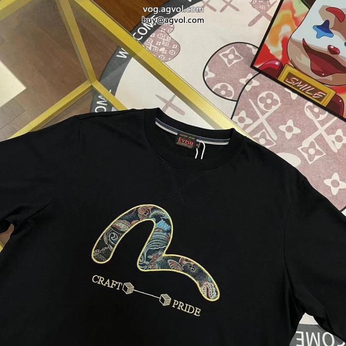 偽物 ブランドサラサラの着心地万能アイテムエヴィス半袖Tシャツ_0_1