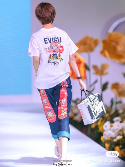 エヴィス偽 ブランド 購入半袖Tシャツ万能アイテム相性抜群のコンビ_0_1