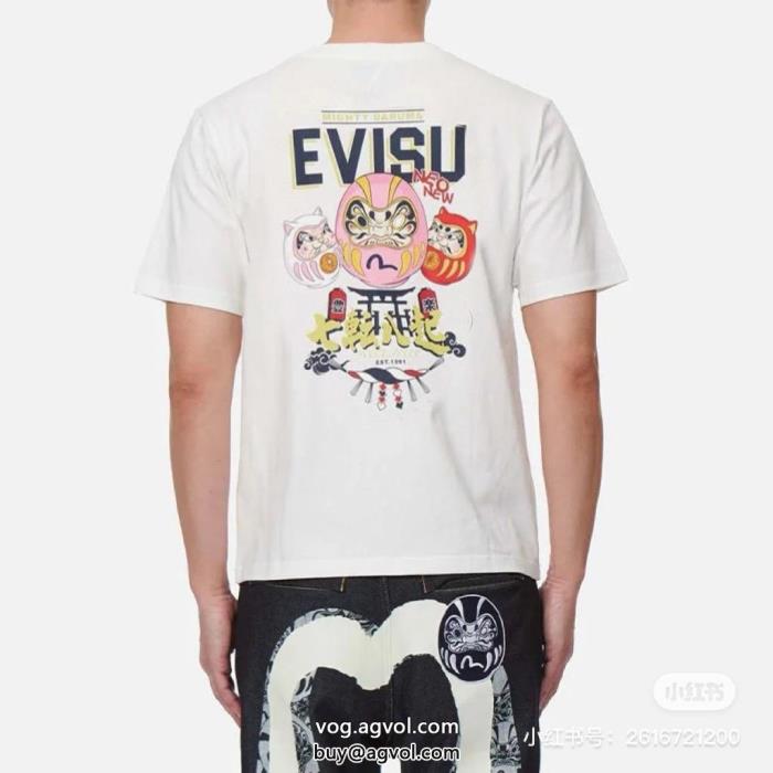 エヴィス偽 ブランド 購入半袖Tシャツ万能アイテム相性抜群のコンビ_0_4