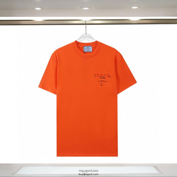 クラシカルな雰囲気春らしい繊細なアイテム半袖TシャツPRADAブランド 激安_0_2