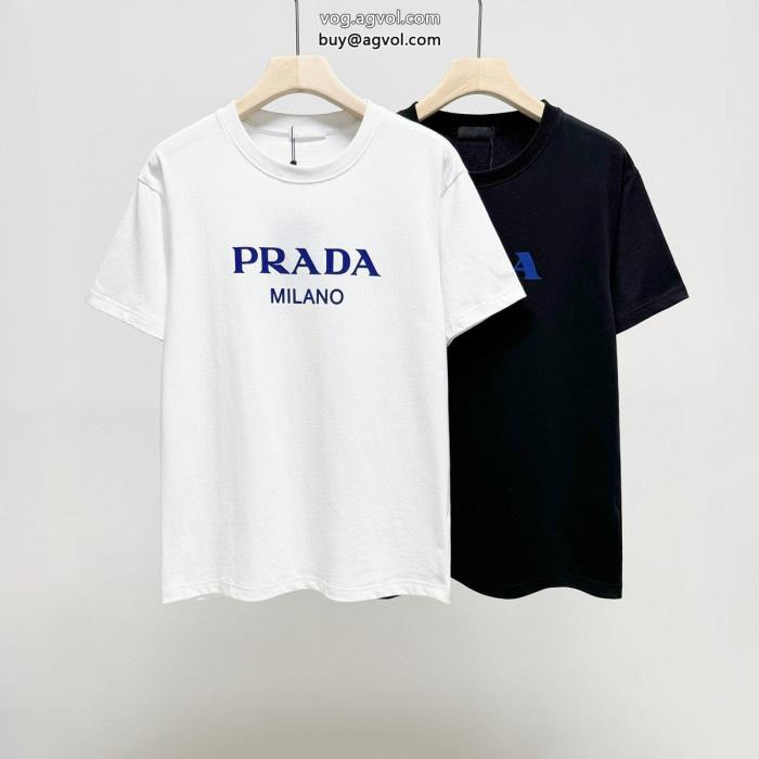 コピー ブランド 通販お洒落上級者魅力がたっぷり半袖Tシャツプラダ_0_1