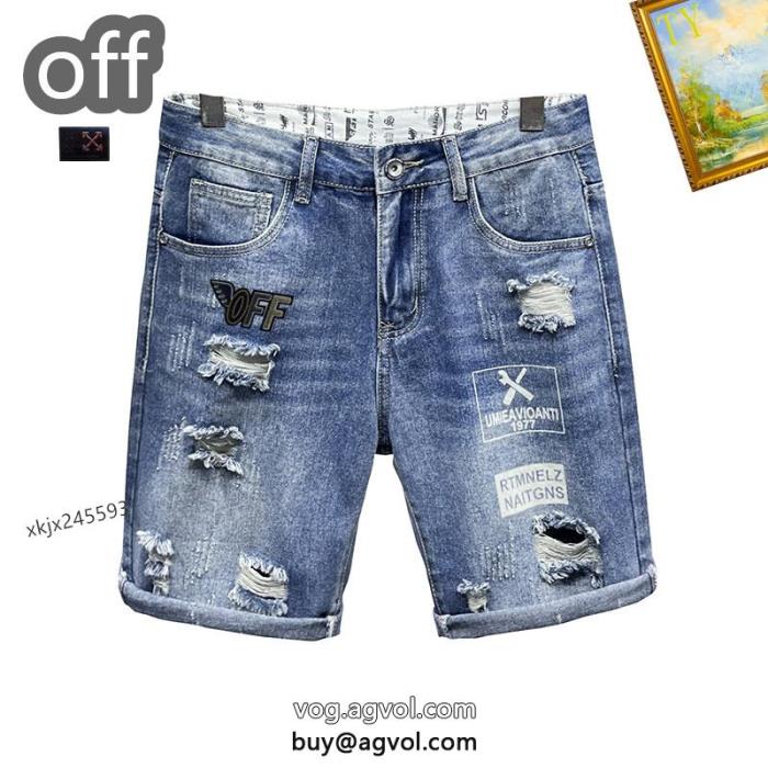 Off-Whiteブランド フェイクジーンズ半ズボンドレスアップ効果も抜群人気新商品_0_1
