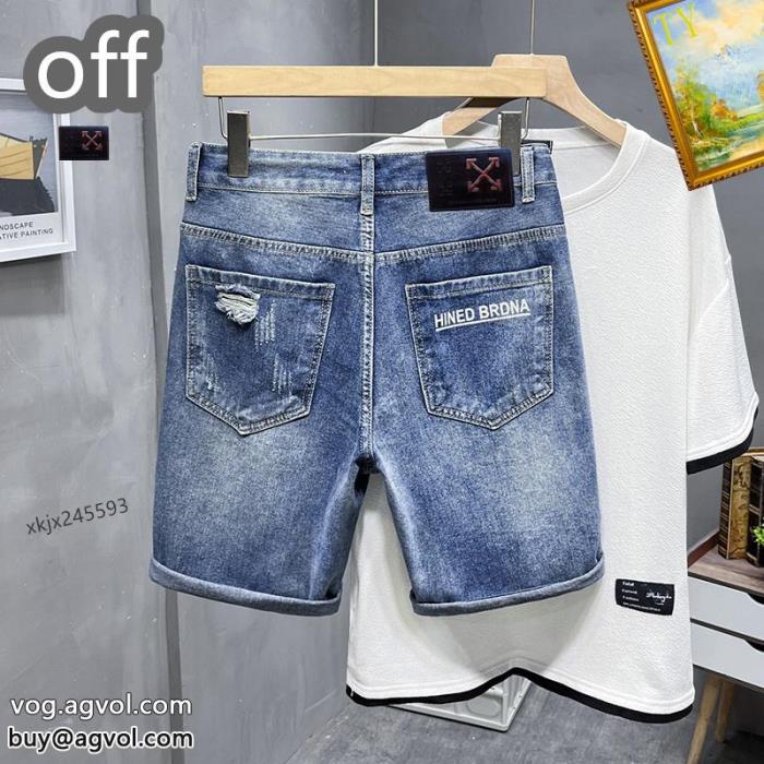 Off-Whiteブランド フェイクジーンズ半ズボンドレスアップ効果も抜群人気新商品_0_3