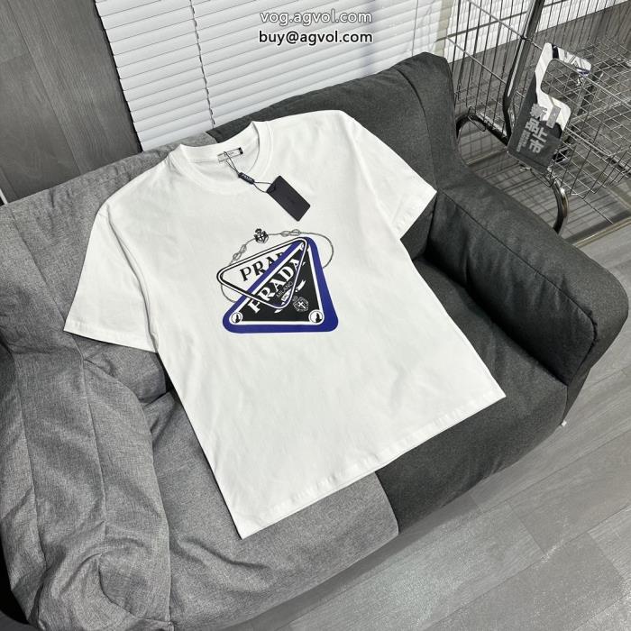 韓国ファッション夏らしい品格が漂う半袖Tシャツコピー 通販PRADA_0_1