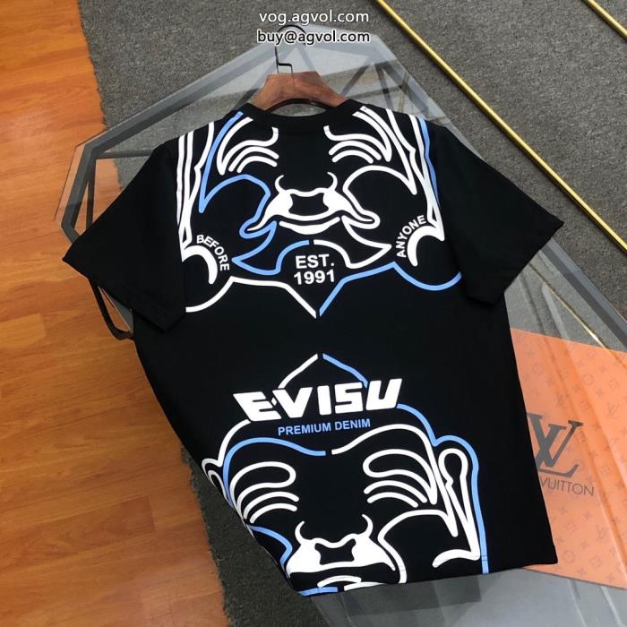 EVISU印象に残るデザインキュートな印象半袖Tシャツスーパー コピー 安心 _0_0
