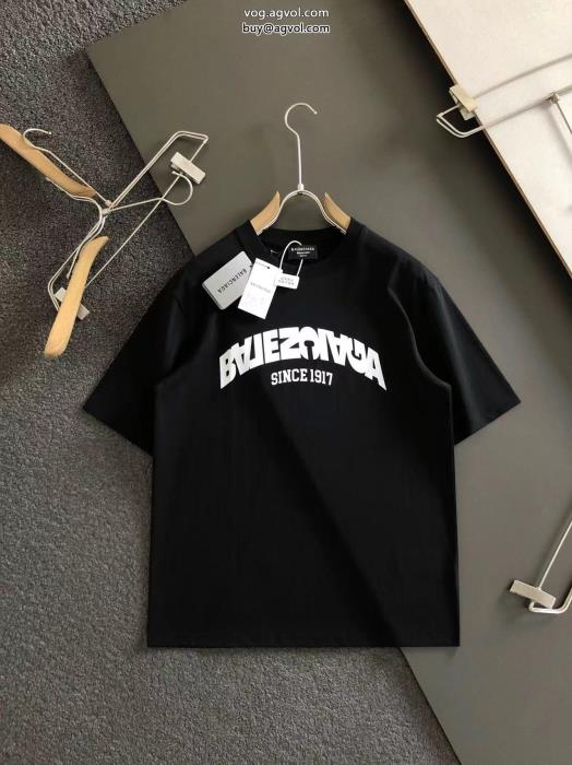 balenciagaブランド コピー 品通年使えるアイテムクラシカルな雰囲気半袖Tシャツ_0_1