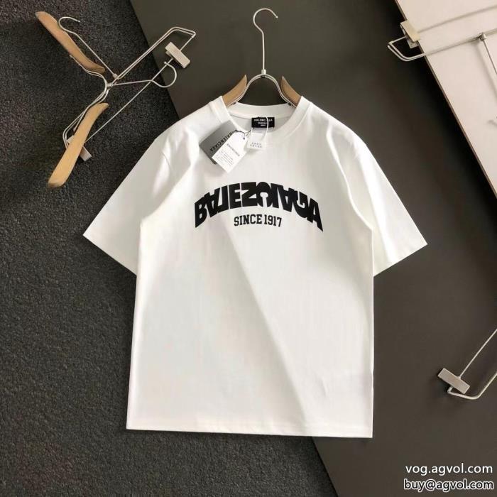 balenciagaブランド コピー 品通年使えるアイテムクラシカルな雰囲気半袖Tシャツ_0_2