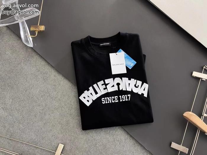 balenciagaブランド コピー 品通年使えるアイテムクラシカルな雰囲気半袖Tシャツ_0_3