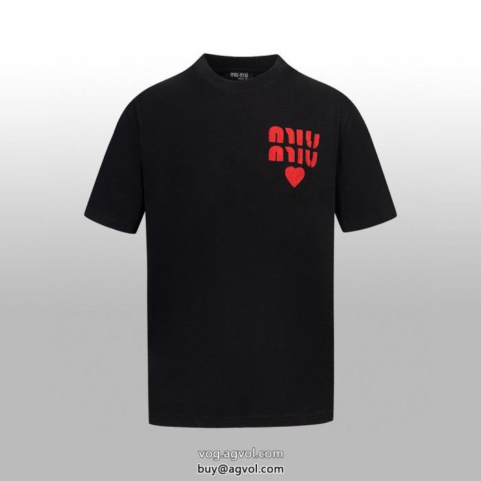 偽 ブランド 通販定番人気商品自分へのご褒美MIUMIU半袖Tシャツ_0_1