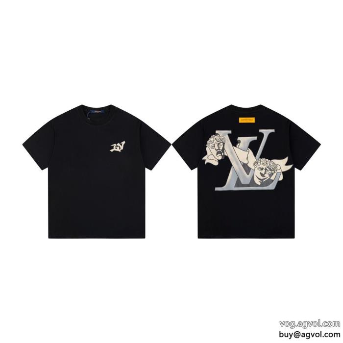 最新で完売確実今年風LOUIS VUITTONブランド フェイク半袖Tシャツ_0_0