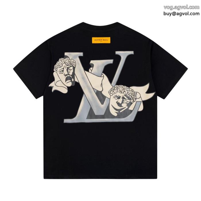 最新で完売確実今年風LOUIS VUITTONブランド フェイク半袖Tシャツ_0_1