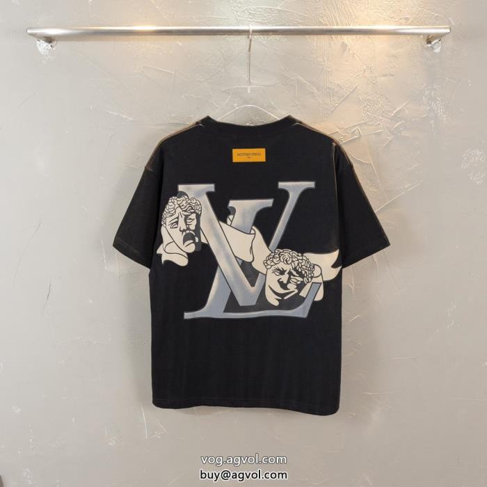 最新で完売確実今年風LOUIS VUITTONブランド フェイク半袖Tシャツ_0_3