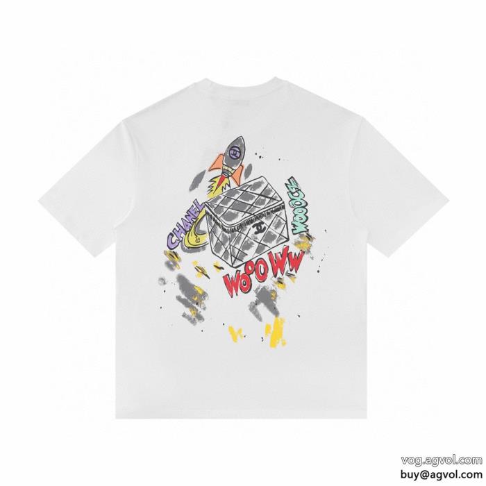 偽物 通販 CH半袖Tシャツ新作愛用セレブ多数夏の大人カジュアルスタイル_0_1
