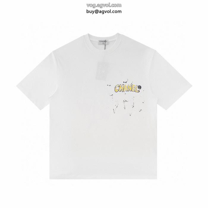 偽物 通販 CH半袖Tシャツ新作愛用セレブ多数夏の大人カジュアルスタイル_0_5
