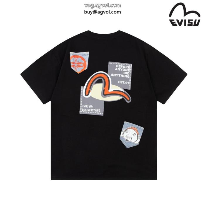 視線を集めて必需品偽 ブランド 半袖TシャツEVISU_0_1
