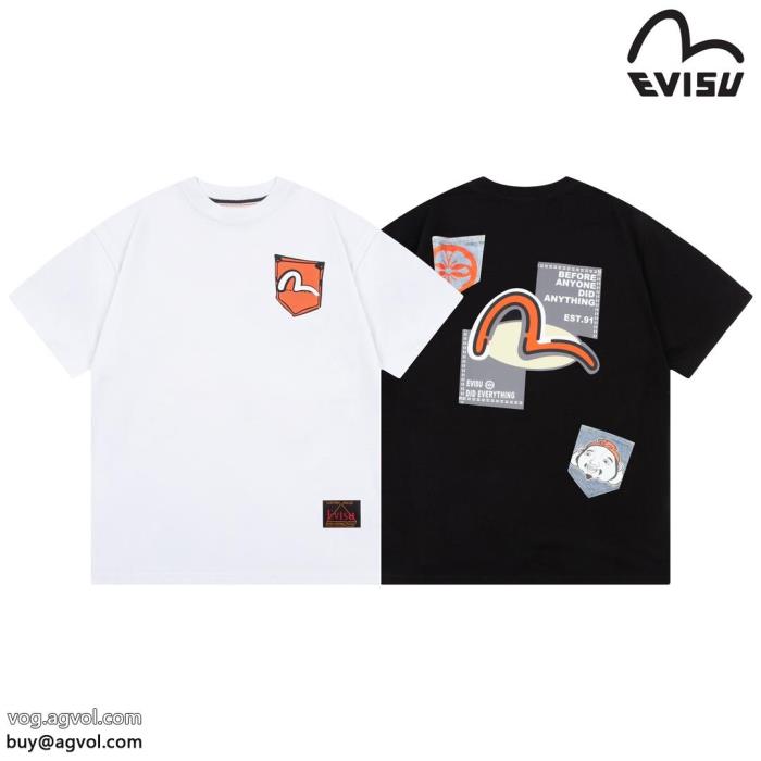 視線を集めて必需品偽 ブランド 半袖TシャツEVISU_0_3