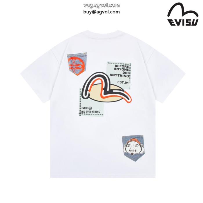 視線を集めて必需品偽 ブランド 半袖TシャツEVISU_0_4