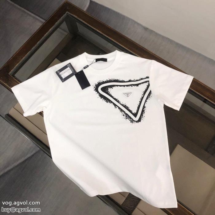速達便発送韓国ファッションPRADA半袖Tシャツスーパー コピー ブランド_0_0