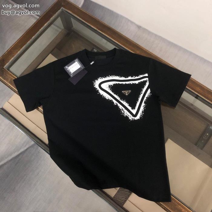 速達便発送韓国ファッションPRADA半袖Tシャツスーパー コピー ブランド_0_1