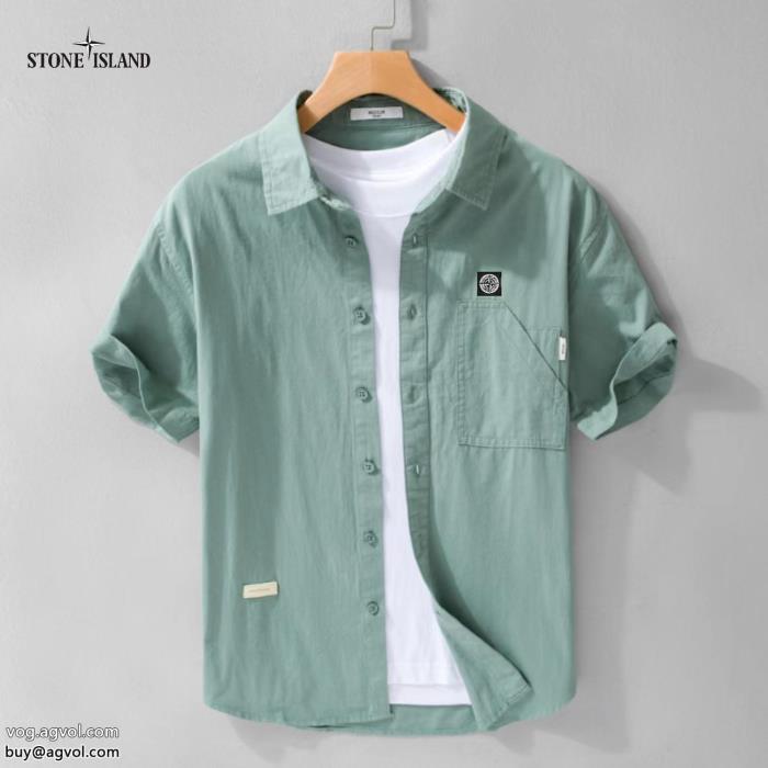 通販 ブランドStone Island半袖シャツ清潔感溢れる大人の余裕が漂う_0_6