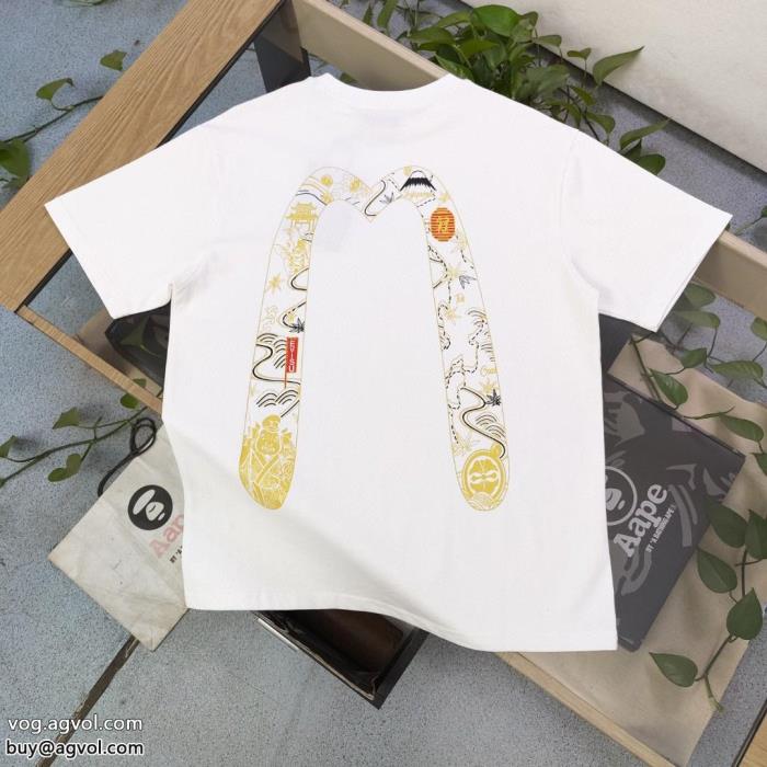 EVISU偽物 ブランド期間限定セール風合いが魅力半袖Tシャツ_0_3
