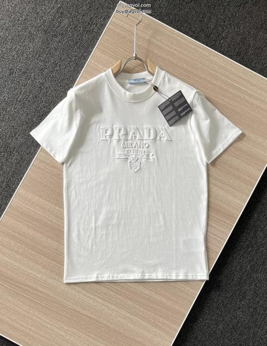 大人可愛いスタイル存在感は抜群PRADA激安 通販 専門半袖Tシャツ_0_3