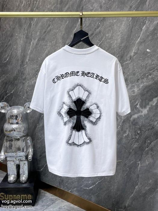 海外限定モデル 新作先行入手CHROME HEARTS半袖Tシャツコピー 商品 販売_0_2
