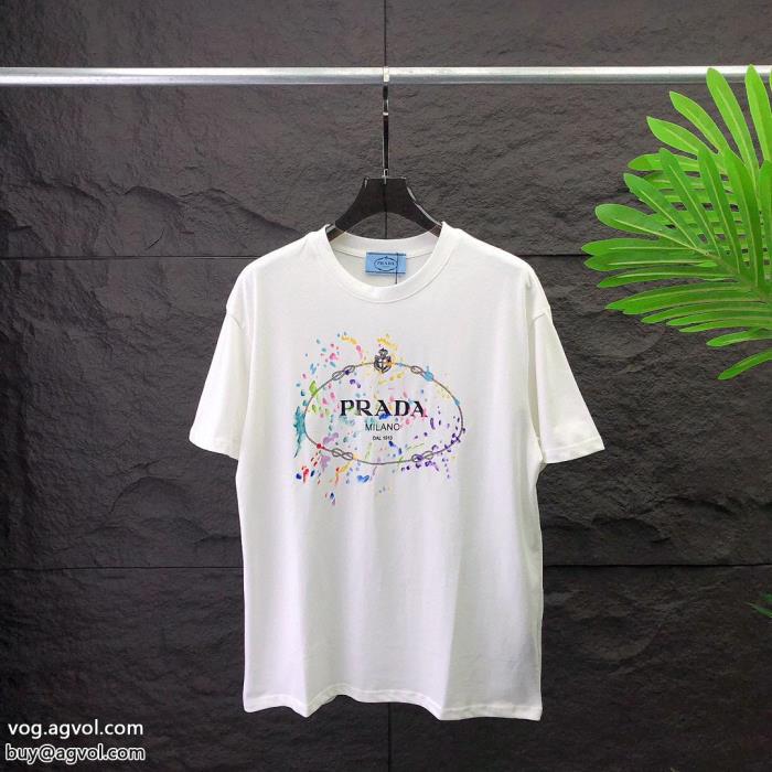 上質感快適な着心地半袖TシャツPRADAコピー 品 ブランド_0_1