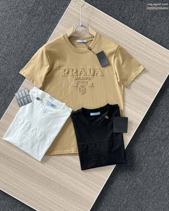 在庫あり即発季節感をプラス人気商品半袖TシャツPRADA偽物 通販 _0_3