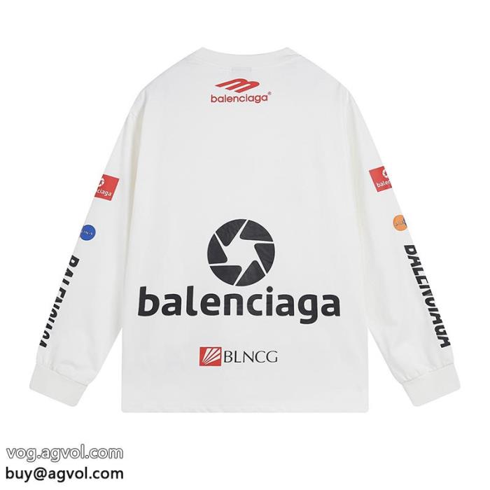 コピー 通販男女兼用らしいシルエットカッコカワイイbalenciaga長袖Tシャツ_0_1
