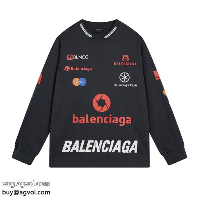 コピー 通販男女兼用らしいシルエットカッコカワイイbalenciaga長袖Tシャツ_0_2