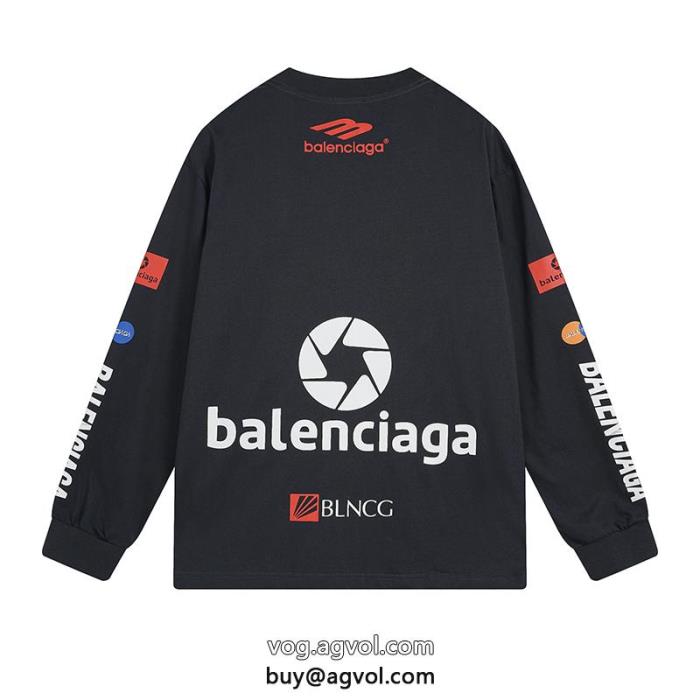 コピー 通販男女兼用らしいシルエットカッコカワイイbalenciaga長袖Tシャツ_0_3