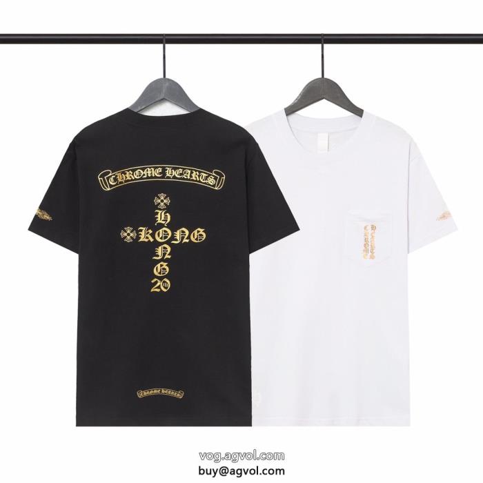 コピー 通販CHROME HEARTS格好良い日本未上陸のブランド半袖Tシャツ_0_1